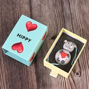 Wyn Wooden Hippo Keyring Bag Charm NIB